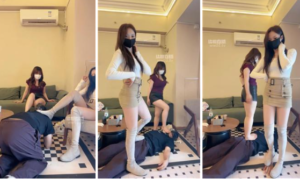 【鱼粥粥】双S-长靴轮流踩踏-坐脸窒息【双视角版】-97LZTD-35611